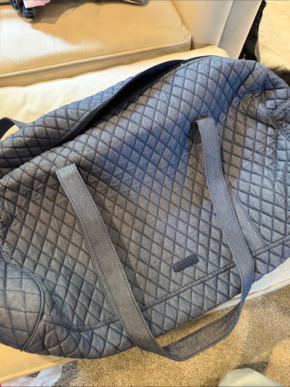 Vera Bradley Quilted Navy Travel Duffel